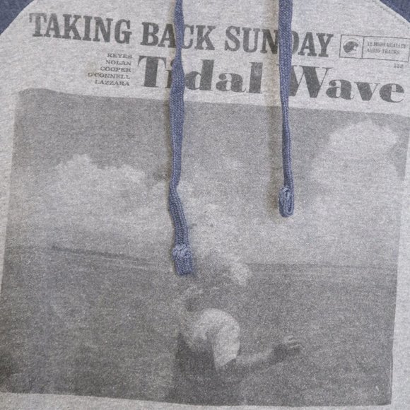 Taking Back Sunday Tidal Wave Grey + Navy Hoodie S - Picture 2 of 3